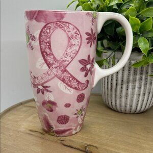 CANCER SURVIVOR 16 oz Ceramic Pink Floral Coffee Mug